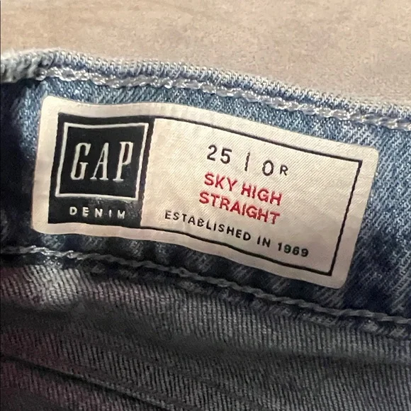 GAP Sky High Straight Blue Women's Jeans - Picture 3 of 5